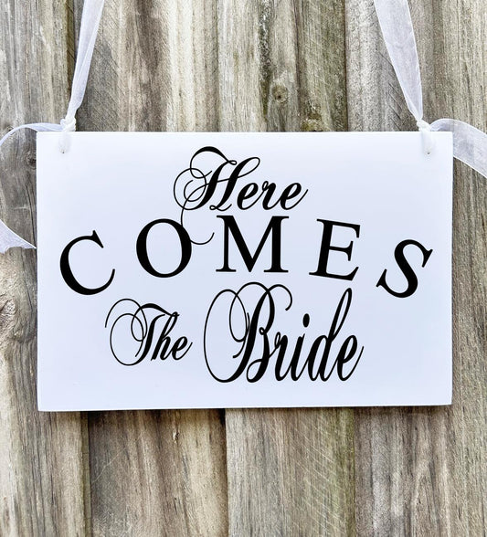 Here Comes The Bride Page Boy Flower Girl Wedding Sign